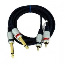 Kabel audio 2xwt.Jack 6,3 mono/2xwt.RCA MK50 5m-32422