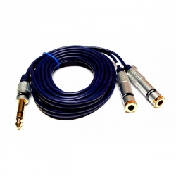 Kabel Jack wt.Jack 6,3 st./2xgn.Jack 6,3 st. 1,5m-38897