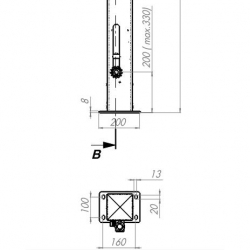 Zestaw do bramy przesuwnej w słupie 160cm do 800kg-39365